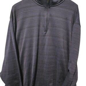 Haggar Mens 4X Quarter Zip Pullover Navy Blue Space Dye Mock Neck Sweater 4XL‎